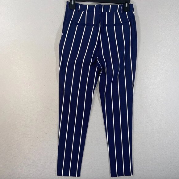Forever21 Blue and White Striped Work Pants - Picture 3 of 3